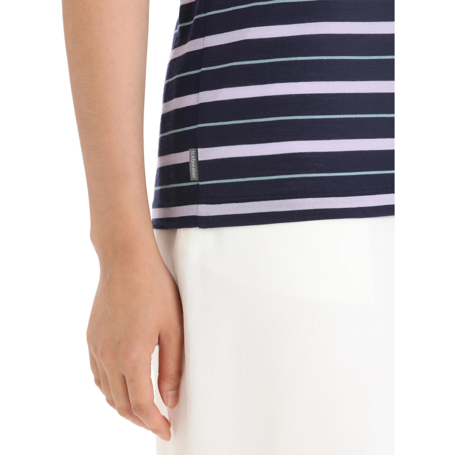 Icebreaker Wave T-Shirt Dames - Midnight Navy/Purple Gaze/Stripe 9 Icebreaker Wave T-Shirt Dames - Midnight Navy/Purple Gaze/Stripe - Afbeelding 7