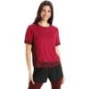 Icebreaker ZoneKnit™ Boxy T-Shirt Dames - Cherry/Espresso -Icebreaker icebreaker womens zoneknit boxy short sleeve tee cherry espresso 2 1271490