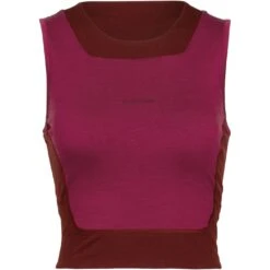 Icebreaker ZoneKnit™ Cropped BH-Shirt Dames - Cherry/Espresso -Icebreaker icebreaker womens zoneknit cropped bra tank cherry espresso 1 1271293