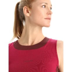 Icebreaker ZoneKnit™ Cropped BH-Shirt Dames - Cherry/Espresso -Icebreaker icebreaker womens zoneknit cropped bra tank cherry espresso 4 1271296