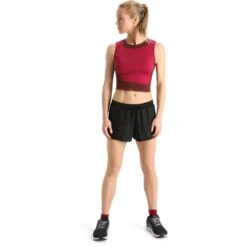 Icebreaker ZoneKnit™ Cropped BH-Shirt Dames - Cherry/Espresso -Icebreaker icebreaker womens zoneknit cropped bra tank cherry espresso 5 1271297